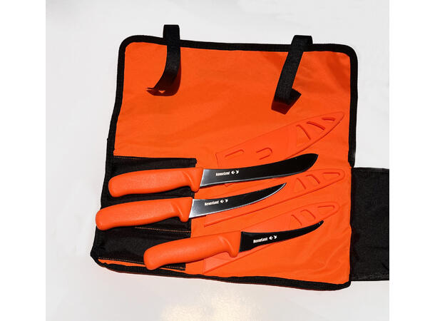 NeverLost Knife Set Butcher knife set with 3 knives and case