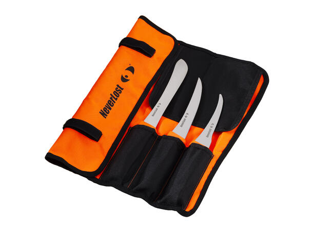NeverLost Knife Set Butcher knife set with 3 knives and case 