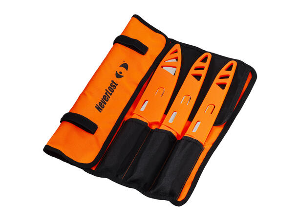 NeverLost Knife Set Butcher knife set with 3 knives and case 